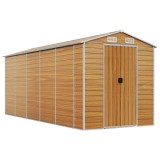 Cumpara ieftin Sopron de gradina, maro deschis, 191x470x198 cm otel galvanizat