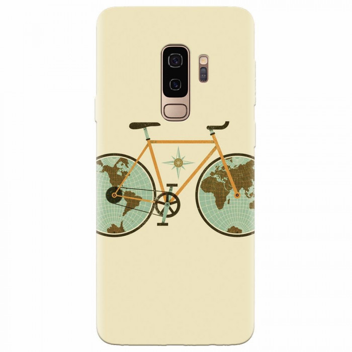 Husa silicon pentru Samsung S9 Plus, Retro Bicycle Illustration