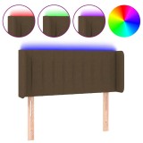 Cumpara ieftin Tablie de pat cu LED, maro inchis, 93x16x78/88 cm, textil