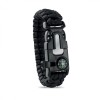 Bratara Supravietuire Paracord 5in1 Army: Busola, Fluier, Cutit, Cremene - Kit Urgenta, Camping, Drumetii, Negru