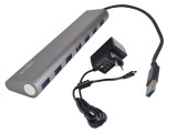 Hub USB LogiLink UA0308 V2 cu 7 porturi USB 3.0 de 5 Gb/s + sursă de alimentare
