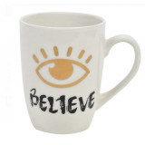 Cana pentru cafea sau ceai Pufo Believe in Eye, 350 ml