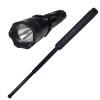 Set Autoaparare: Lanterna Electrosoc Police 1000KV, Acumulator, Baston Telescopic Otel, 54cm, Negru