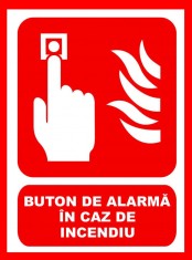 Placuta cu buton de alarma in caz de incendiu foto