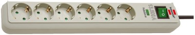 Prelungitor Brennenstuhl Eco-Line 6 prize, Protectie supratensiune, Intrerupator, 1.5m foto