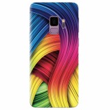 Husa silicon pentru Samsung S9, Curly Colorful Rainbow Lines Illustration