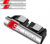 Set Embleme Audi S-line 3D grila fata +2 bucati pentru aripi Crom