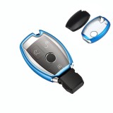 Husa Cheie Smartkey Compatibila cu Mercedes Benz 3 Butoane Albastra TPU+PC