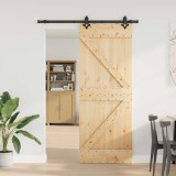 vidaXL Ușă glisantă NARVIK Natural și Negru 80 x 210 cm (152,5 cm) 3445230