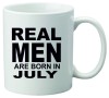 Cana alba personalizata &quot; Real Men are born in July&quot;, INOVATIX&reg;. 330ml, Oem