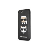 Husa Piele - Poliuretan Karl Lagerfeld pentru Apple iPhone 7 Plus / Apple iPhone 8 Plus, Karl &amp; Choupette, Neagra KLHCI8LKICKC