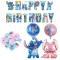 Set De 16 Baloane ANTADESIM, Figurine Folie Aluminiu Lilo &amp; Stitch 74&amp;52 cm, Stegulete Decorative, Baloane Latex 30 cm, Balon Folie 45 cm, Bleu si Roz