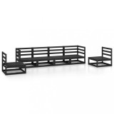 Cumpara ieftin Set mobilier de gradina, 6 piese, negru, lemn masiv de pin