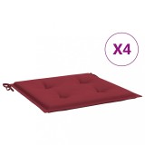 Cumpara ieftin Perne scaune gradina 4 buc. rosu vin 40x40x4 cm tesatura Oxford