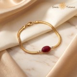 Cumpara ieftin Bratara Rubin Elegant , Bratara dama placata cu 3 straturi de aur 18K Brazilia, cu stanta, 19 cm