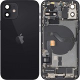 Capac Baterie Apple iPhone 12, Cu Carcasa Mijloc, Full Parts, Negru, Swap