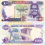 Zambia 100 Kwacha 1991 UNC Bancnota Africa Ne流通