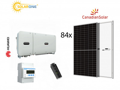 Kit sistem fotovoltaic 50kW, invertor trifazat Huawei si 84 panouri Fotovoltaice Canadian Solar 600W foto