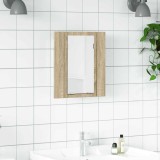 vidaXL Dulap de baie cu oglindă și LED, stejar Sonoma, 40x12x45 acril