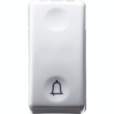 Intrerupator cu revenire 1P 250V ac - NO 10A - WITH SYMBOL Sonerie Clopotel - 1 MODULE - SYSTEM WHITE