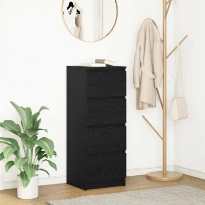 Gossi bufeta stejar negru 37,5x35x99 cm lemn prelucrat foto