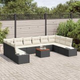 Cumpara ieftin Set de canapele pentru grădină 11 pcs Negru Rattan poli