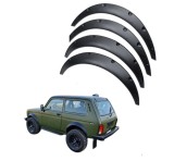 Set bandouri ornamente protectie laterala aripa overfender compatibile cu Lada Niva 4 buc 88 X 11,5 negru