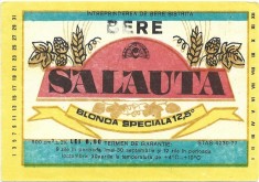 NI465 Etichetă bere blondă specială Salauta, &amp;Icirc;ntreprinderea de bere Bistrița foto