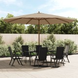 vidaXL Umbrelă de soare de grădină st&acirc;lp din lemn gri taupe 400x273 cm 363178