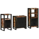 Set de mobilier pentru baie cu raft 3 pcs Lemn recuperat solid