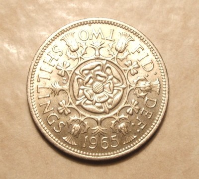 ANGLIA 2 SHILLINGI 1965 -UNC foto