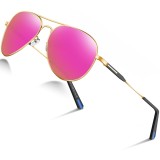 Ochelari de soare polarizați pentru bărbați, ochelari pilot cu ramă din metal, stil retro, protecție UV400, ochelari de soare polarizați pentru bărbaț