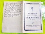 E544-ANUNT DECES PREOT BISERICA CATOLICA 1938 DESCRIERE VIATA SI ACTIVITATE.