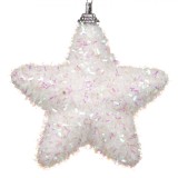Ornament Brad Crăciun Spumă, Stea, Glitter Irizat, 9 cm, Oem