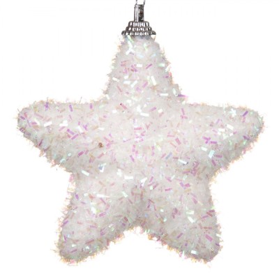 Ornament Brad Crăciun Spumă, Stea, Glitter Irizat, 9 cm foto