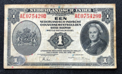 India Olandeza 1 gulden 1943 foto