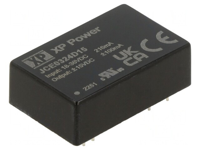 Convertor DC/DC 3W 18-36V la 15V/-15V THT JCE0324D15