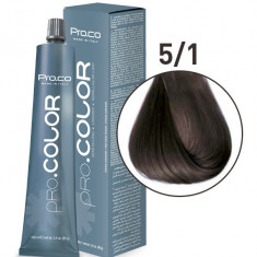 Vopsea de par profesionala PRO.COLOR 100 ml - Pro.Co - 5/1 CASTANIU DESCHIS CENUSIU