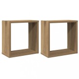 Cumpara ieftin Rafturi de perete cub 2 buc. stejar artizanal, 30x15x30 cm lemn