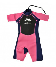 Konfidence - Costum inot din neopren pentru copii Shorty Wetsuit pink 3-4 ani foto