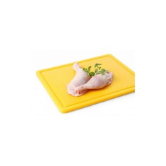 Tocator galben, 26.5x32.5x(H)1.2 cm - GN1/2, cu sant de scurgere, polietilena HDPE 500, respecta normele de igiena HACCP, Hendi foto