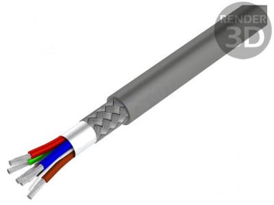 Cablu RS232 litat Cu PVC crom 30m foto