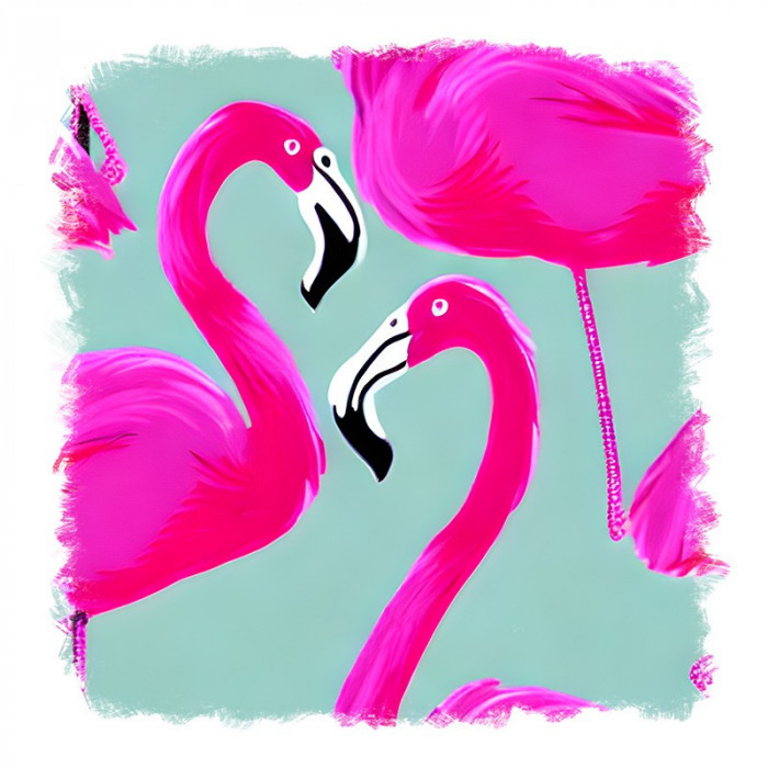 Sticker decorativ Flamingo, Roz, 55 cm, 11687ST
