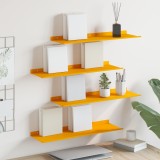 vidaXL Raft suspendat 4 pcs Galben muștar 60 x 18 x 2,5 cm Oțel 8004027