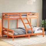 vidaXL Pat supraetajat 80x200/140x200 cm maro ceruit lemn masiv de pin