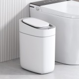 Cos de gunoi automat ELPHECO cu senzor, capac, slim, rezistent la apa, 9.5L, plastic alb