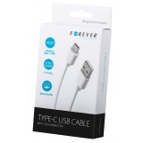 Cablu Date si Incarcare USB la USB Type-C Forever 1m Alb