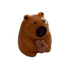 Jucărie Capibara cu Mascotă, Antistres, Maro, Gumă