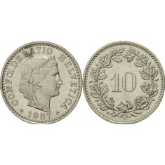Elvetia 1987 - 10 rappen, circulata