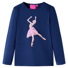 Tricou de copii cu m&acirc;neci lungi, bleumarin, 128